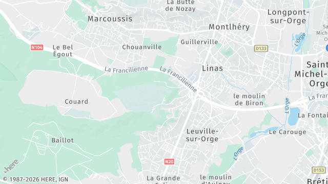 Carte de la zone d'intervention à Linas