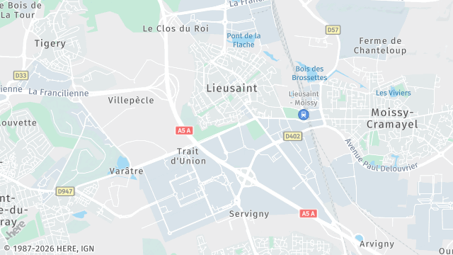 Carte de la zone d'intervention à Lieusaint