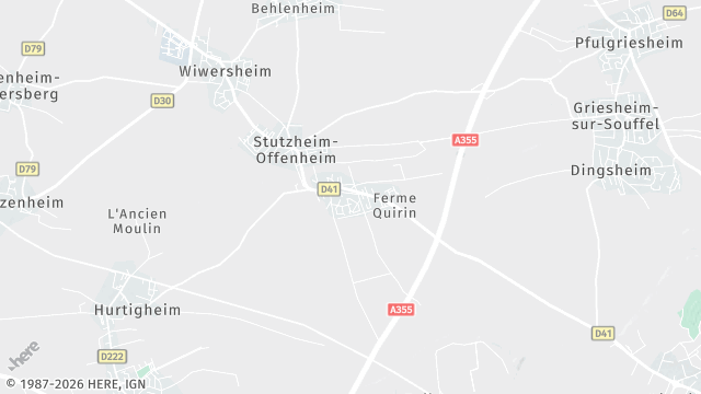 Carte de la zone d'intervention à Stutzheim-Offenheim