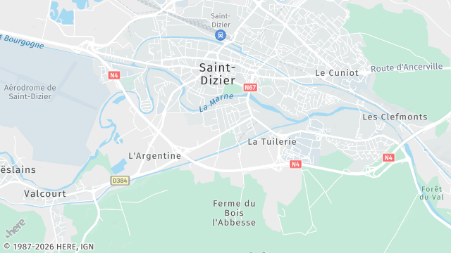 Carte de la zone d'intervention à Saint-Dizier