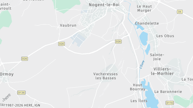 Carte de la zone d'intervention à Nogent-le-Roi
