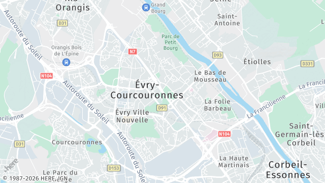 Carte de la zone d'intervention à Évry-Courcouronnes