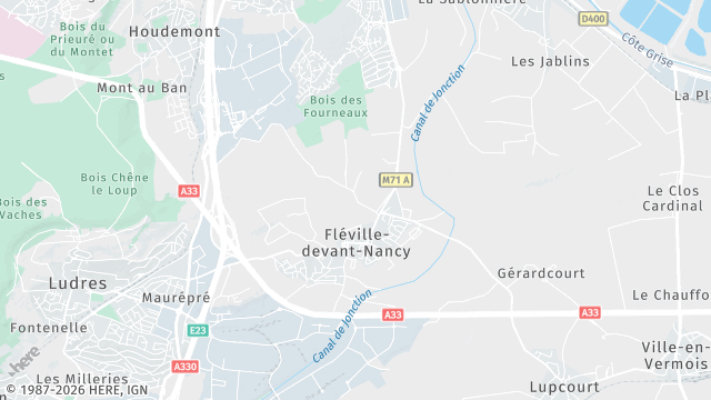 Carte de la zone d'intervention à Fléville-devant-Nancy