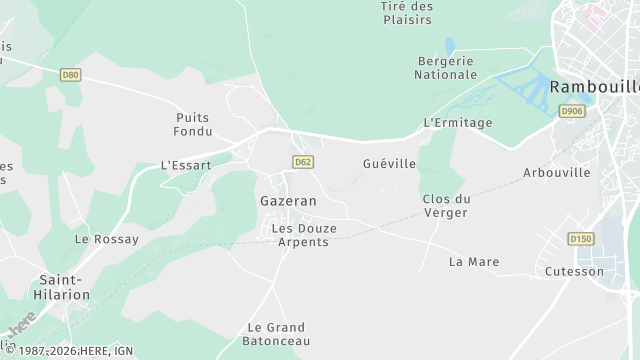 Carte de la zone d'intervention à Gazeran