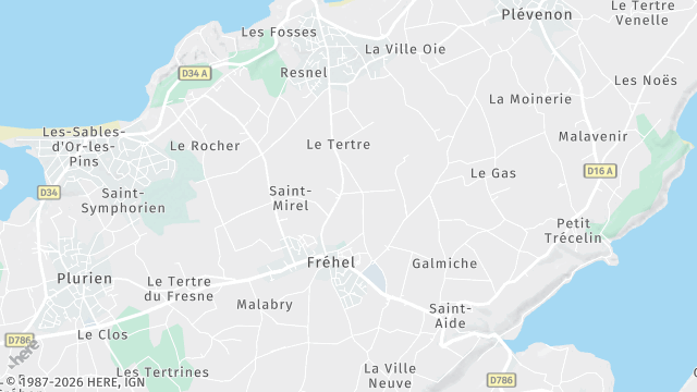 Carte de la zone d'intervention à Fréhel