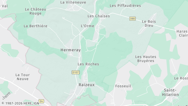 Carte de la zone d'intervention à Raizeux