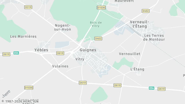 Carte de la zone d'intervention à Guignes