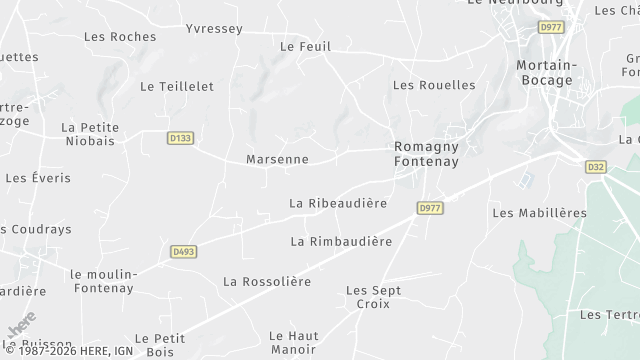 Carte de la zone d'intervention à Romagny Fontenay