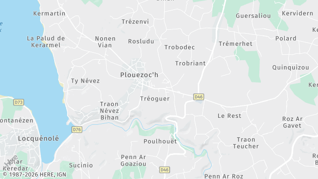 Carte de la zone d'intervention à Plouezoc'h