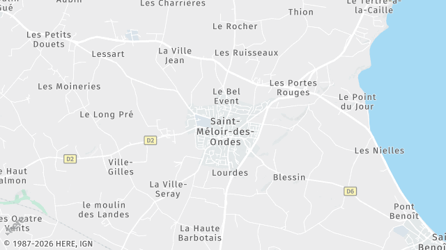 Carte de la zone d'intervention à Saint-Méloir-des-Ondes