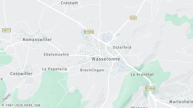 Carte de la zone d'intervention à Wasselonne