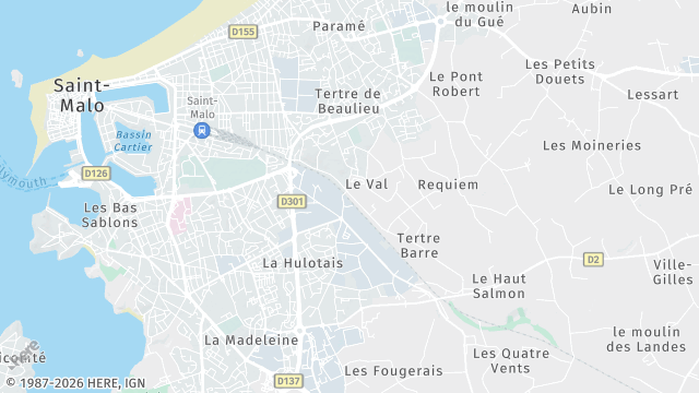 Carte de la zone d'intervention à Saint-Malo