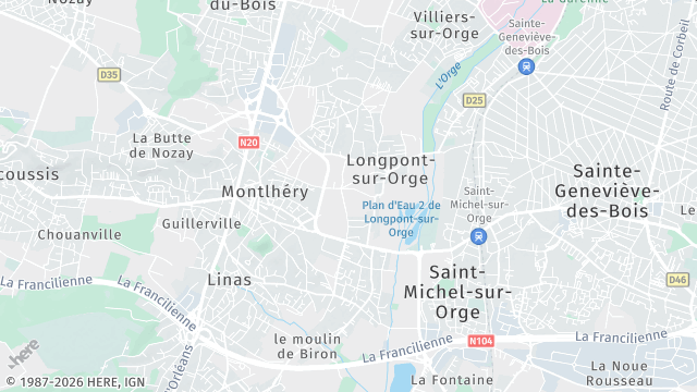 Carte de la zone d'intervention à Longpont-sur-Orge