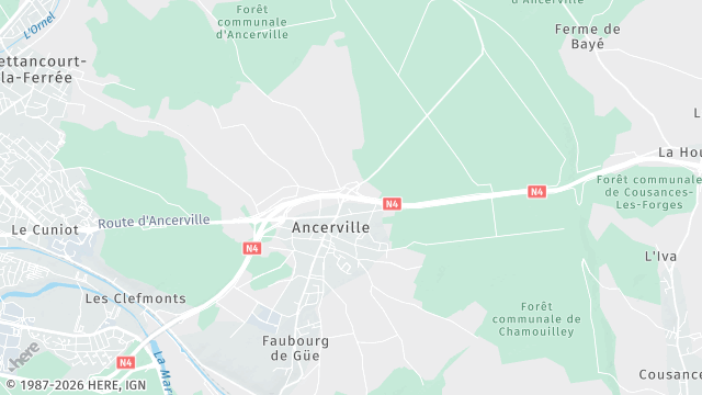 Carte de la zone d'intervention à Ancerville