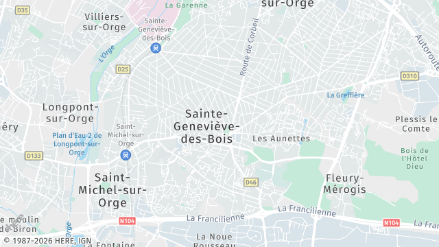 Carte de la zone d'intervention à Sainte-Geneviève-des-Bois