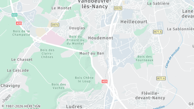 Carte de la zone d'intervention à Houdemont