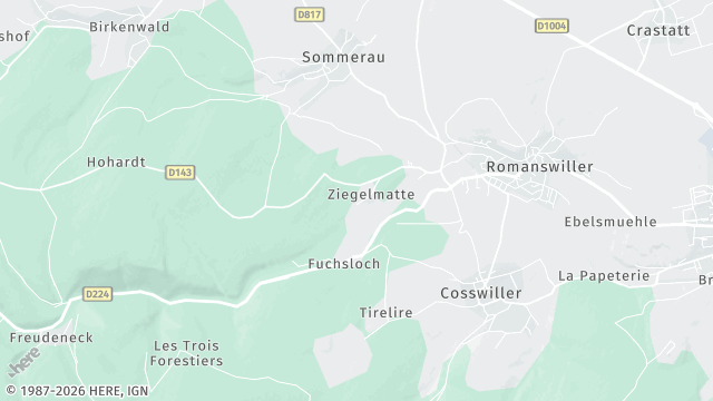 Carte de la zone d'intervention à Romanswiller
