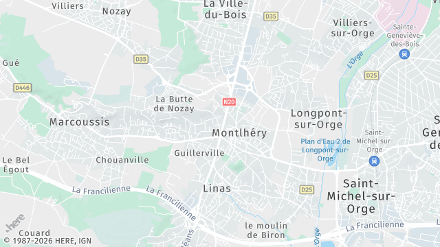 Carte de la zone d'intervention à Montlhéry