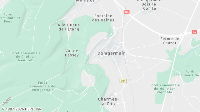 Carte de la zone d'intervention à Domgermain