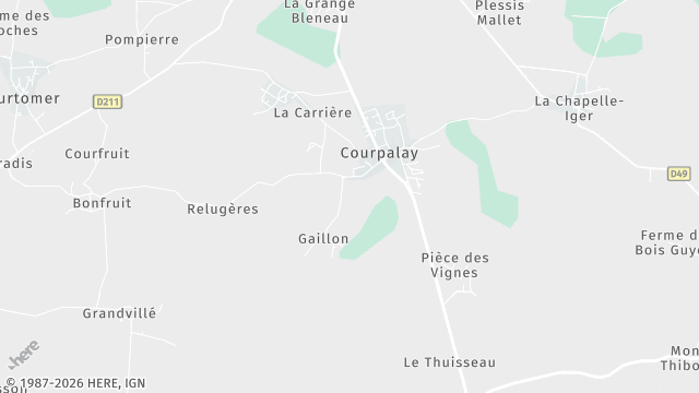 Carte de la zone d'intervention à Courpalay