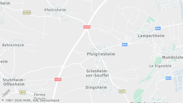 Carte de la zone d'intervention à Pfulgriesheim
