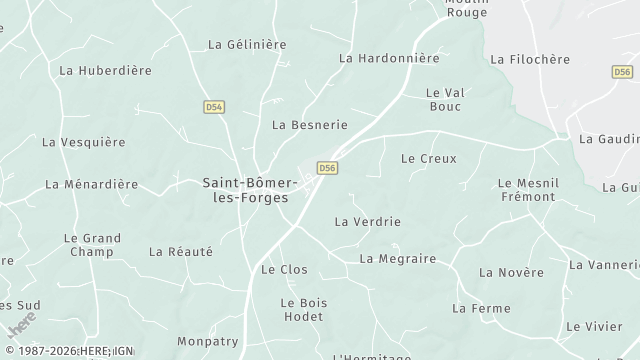 Carte de la zone d'intervention à Saint-Bômer-les-Forges