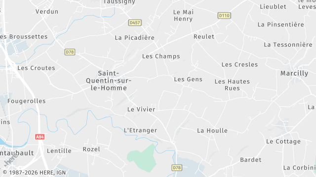 Carte de la zone d'intervention à Saint-Quentin-sur-le-Homme