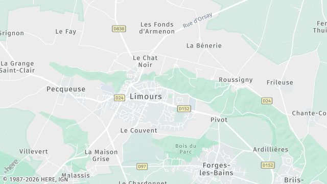 Carte de la zone d'intervention à Limours