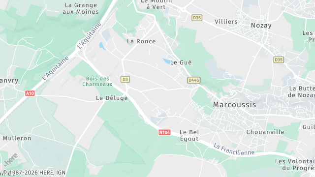 Carte de la zone d'intervention à Marcoussis