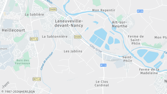 Carte de la zone d'intervention à Laneuveville-devant-Nancy