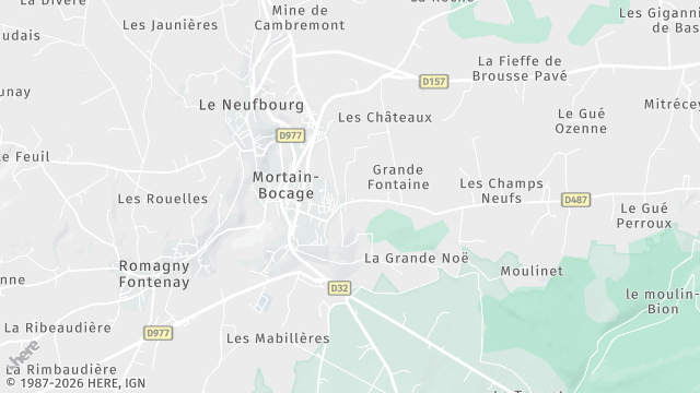 Carte de la zone d'intervention à Mortain-Bocage