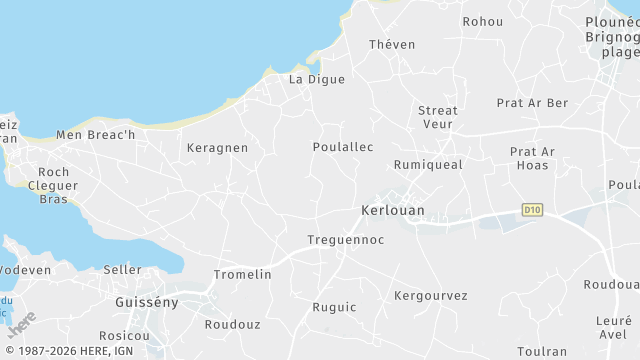 Carte de la zone d'intervention à Kerlouan