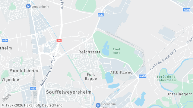 Carte de la zone d'intervention à Reichstett