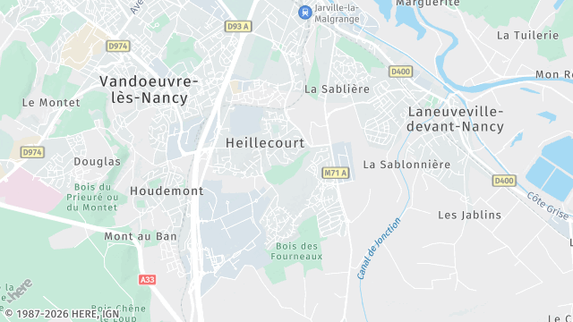 Carte de la zone d'intervention à Heillecourt