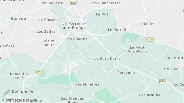 Carte de la zone d'intervention à La Ferrière-aux-Étangs