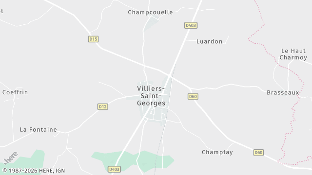 Carte de la zone d'intervention à Villiers-Saint-Georges
