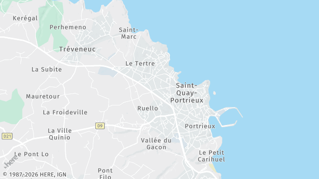 Carte de la zone d'intervention à Saint-Quay-Portrieux