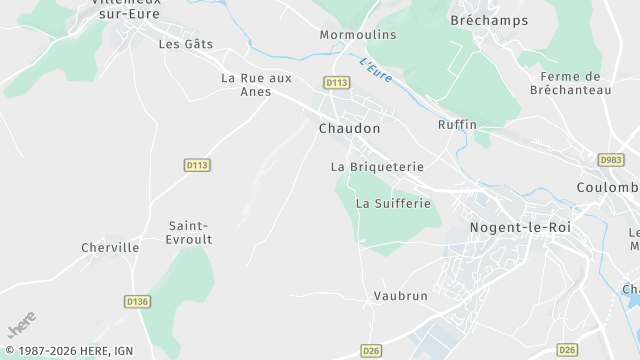 Carte de la zone d'intervention à Chaudon