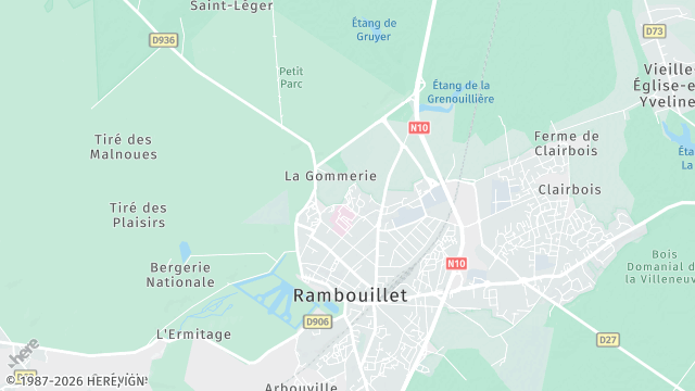 Carte de la zone d'intervention à Rambouillet