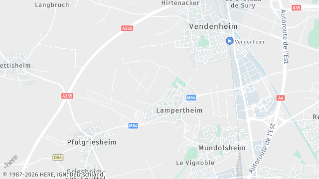 Carte de la zone d'intervention à Lampertheim