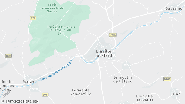 Carte de la zone d'intervention à Einville-au-Jard