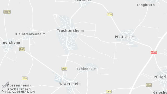 Carte de la zone d'intervention à Truchtersheim