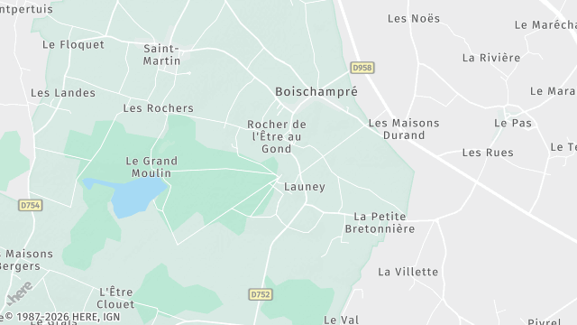 Carte de la zone d'intervention à Boischampré