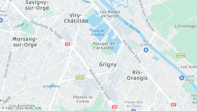 Carte de la zone d'intervention à Grigny