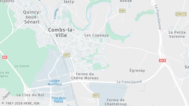 Carte de la zone d'intervention à Combs-la-Ville