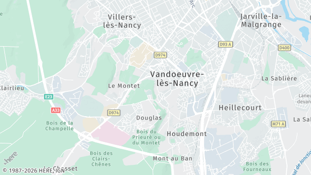 Carte de la zone d'intervention à Vandœuvre-lès-Nancy