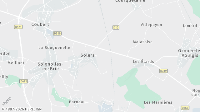 Carte de la zone d'intervention à Solers