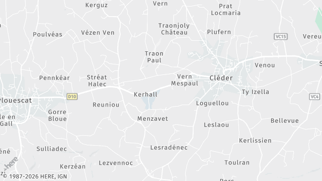 Carte de la zone d'intervention à Cléder