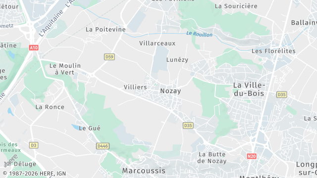 Carte de la zone d'intervention à Nozay