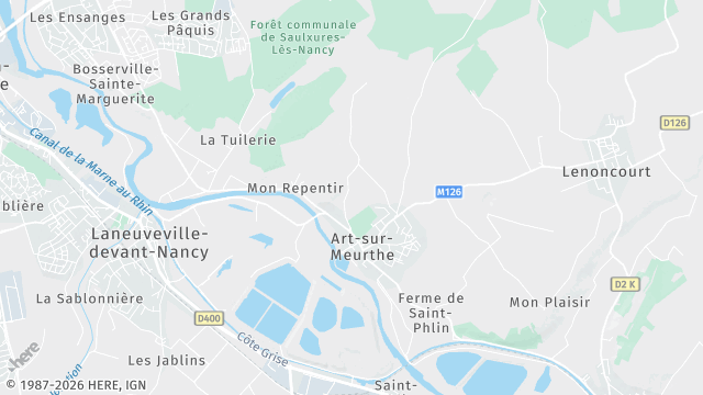 Carte de la zone d'intervention à Art-sur-Meurthe